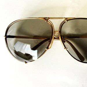 Vintage Porsche Design Carrera Extra Large Gold Tone  Pilot Sunglasses W…